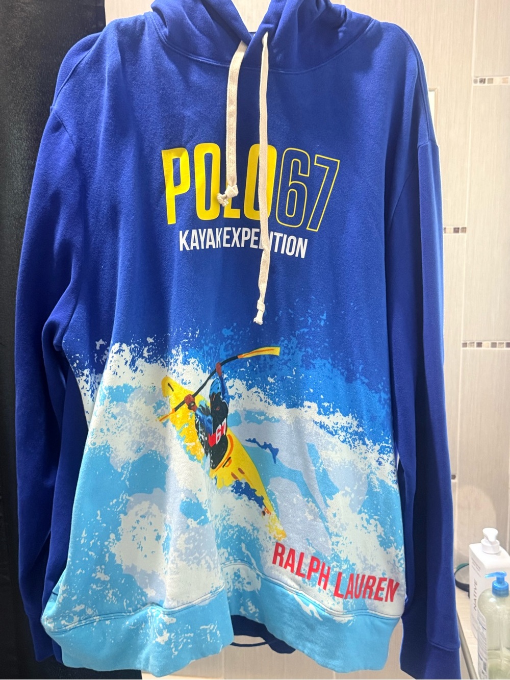 Ralph Lauren Blue Polo 67 Kayak Graphic Hoodie